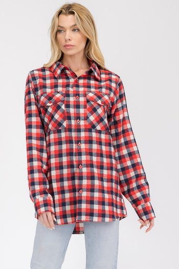 Womens Boyfriend Long Sleeve Flannel WEIV