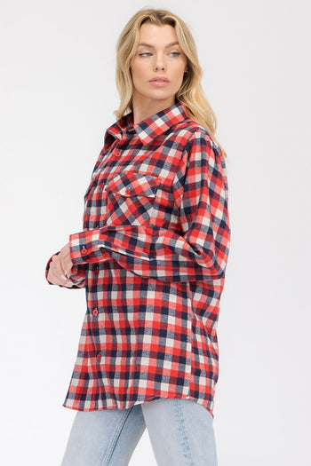 Womens Boyfriend Long Sleeve Flannel WEIV