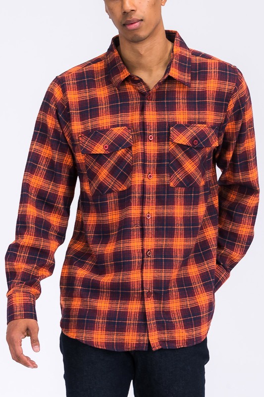 Regular Fit Checker Plaid Flannel Long Sleeve WEIV