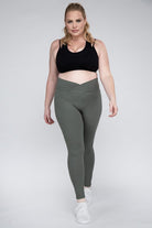 Plus Size V Waist Full Length Leggings Rae Mode