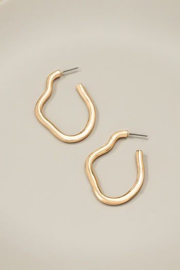 Irregular shape metal hoop earrings LA3accessories