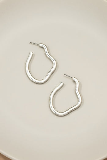 Irregular shape metal hoop earrings LA3accessories