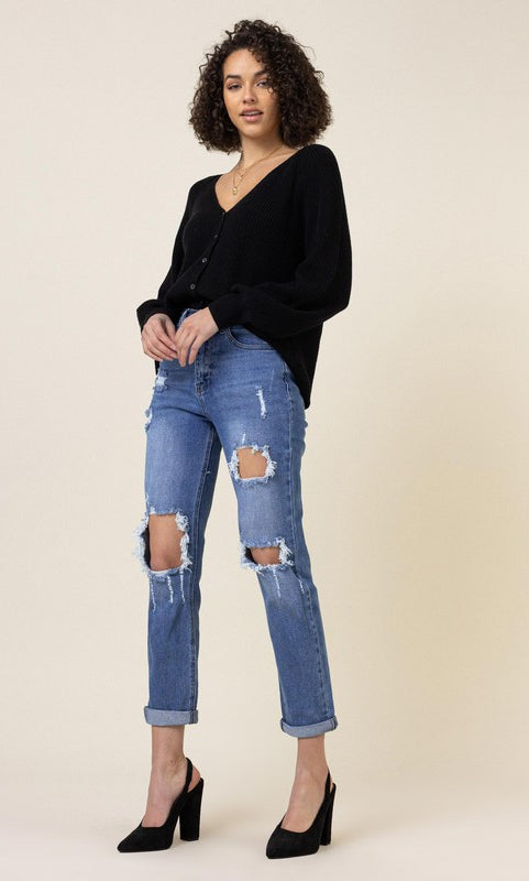 Distressed Boyfriend Jeans Vibrant M.i.U