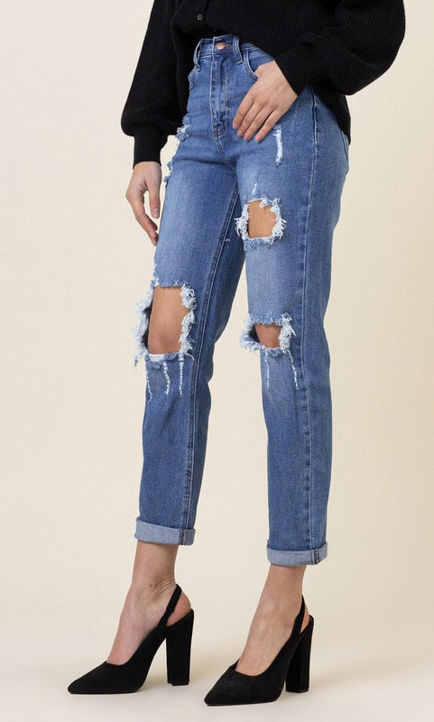 Distressed Boyfriend Jeans Vibrant M.i.U