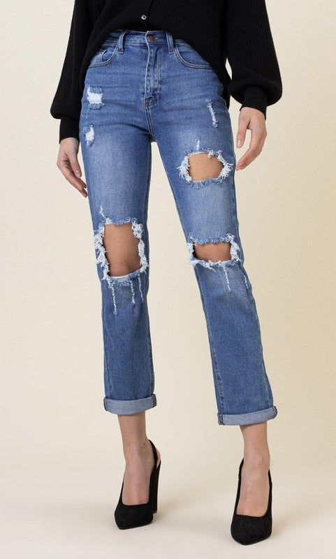 Distressed Boyfriend Jeans Vibrant M.i.U