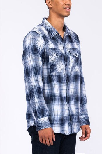 Regular Fit Checker Plaid Flannel Long Sleeve WEIV