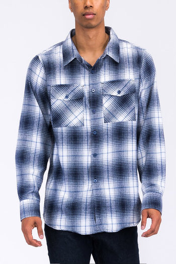 Regular Fit Checker Plaid Flannel Long Sleeve WEIV