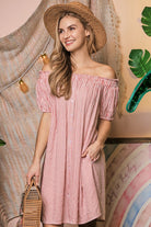 Off The Shoulder Dress with CF Button Detail Ninexis