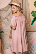 Off The Shoulder Dress with CF Button Detail Ninexis