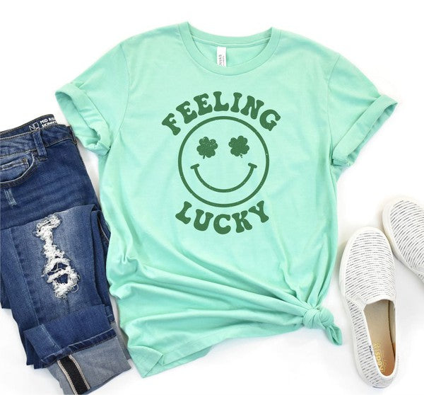 Shamrock Smile Feeling Lucky Graphic Tee Ocean and 7th