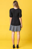 Two Tone Tiered Mini Dress EG fashion