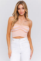 Halter Neck Sweater Crop Top LE LIS