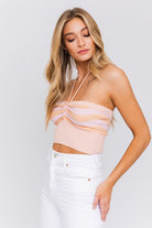 Halter Neck Sweater Crop Top LE LIS