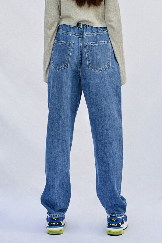 Super High Rise Pleated Mom Jeans Denim Lab USA