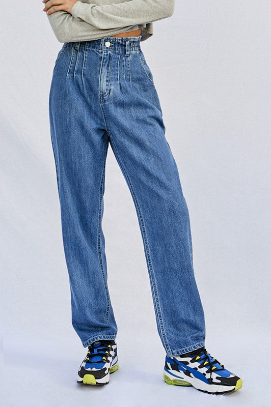 Super High Rise Pleated Mom Jeans Denim Lab USA