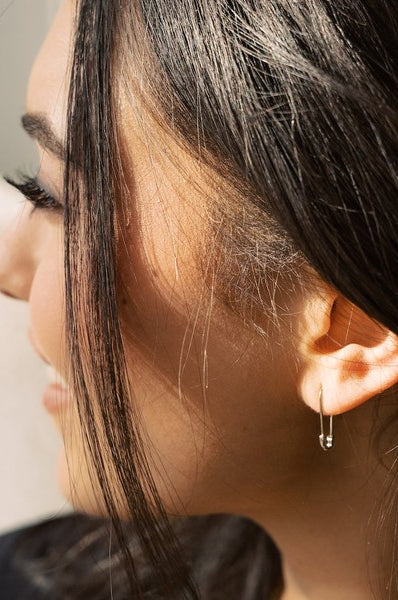 Mini Safety Pin Hoops HONEYCAT Jewelry