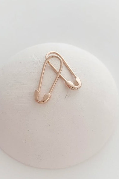 Mini Safety Pin Hoops HONEYCAT Jewelry