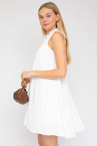 Sleeveless Ruffle Neck Tiered Dress Gilli