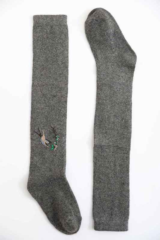 Hummingbird Wool Knee High Socks Leto Accessories