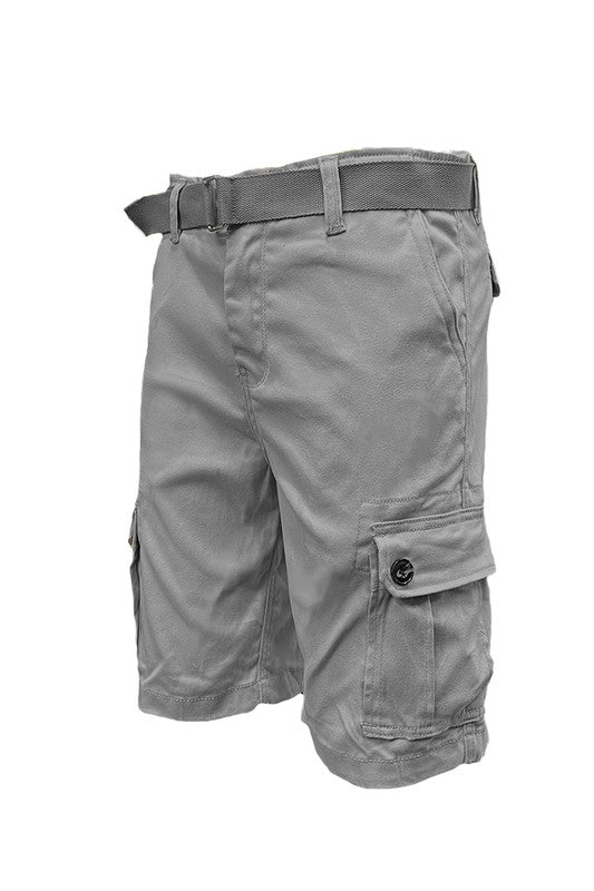 Weiv Mens Belted Cargo Shorts Pockets and Belt WEIV