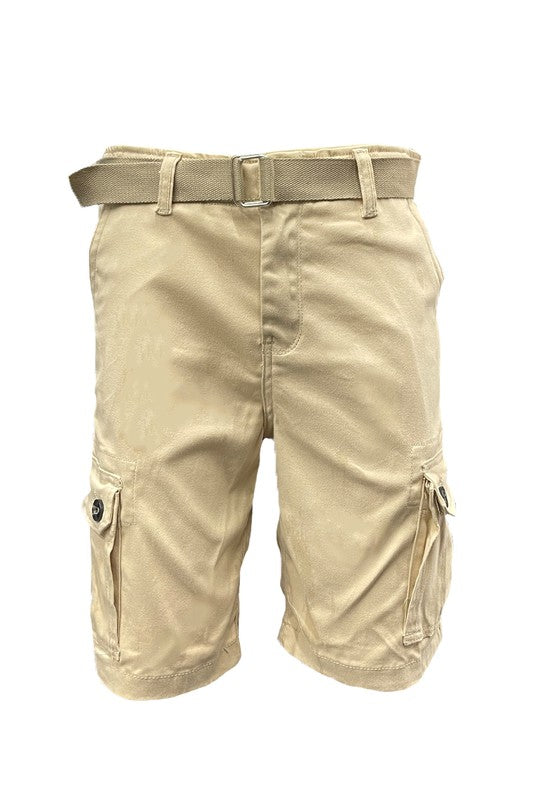 Weiv Mens Belted Cargo Shorts Pockets and Belt WEIV