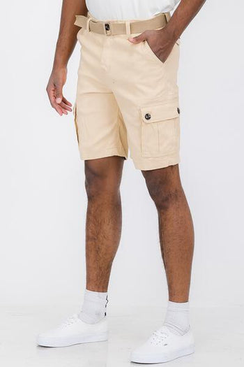 Weiv Mens Belted Cargo Shorts Pockets and Belt WEIV