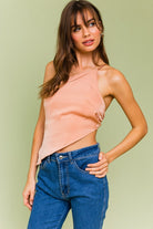 Asymmetrical Satin Top LE LIS