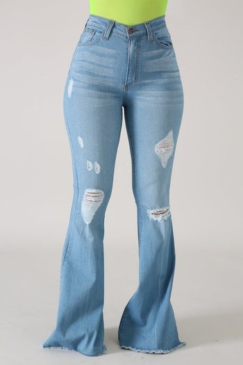 Skylar Flare Denim jean in Light Wash GJG Denim