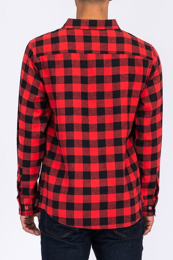 Regular Fit Checker Plaid Flannel Long Sleeve WEIV