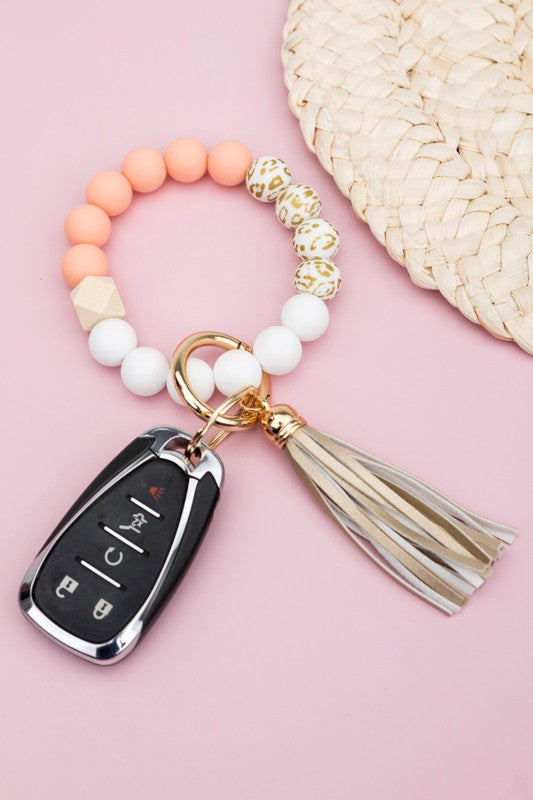 Silicone Gold Leo Key Ring Bracelet Aili's Corner