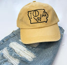 Iowa Line Font Embroidered Trucker  Hat Ocean and 7th