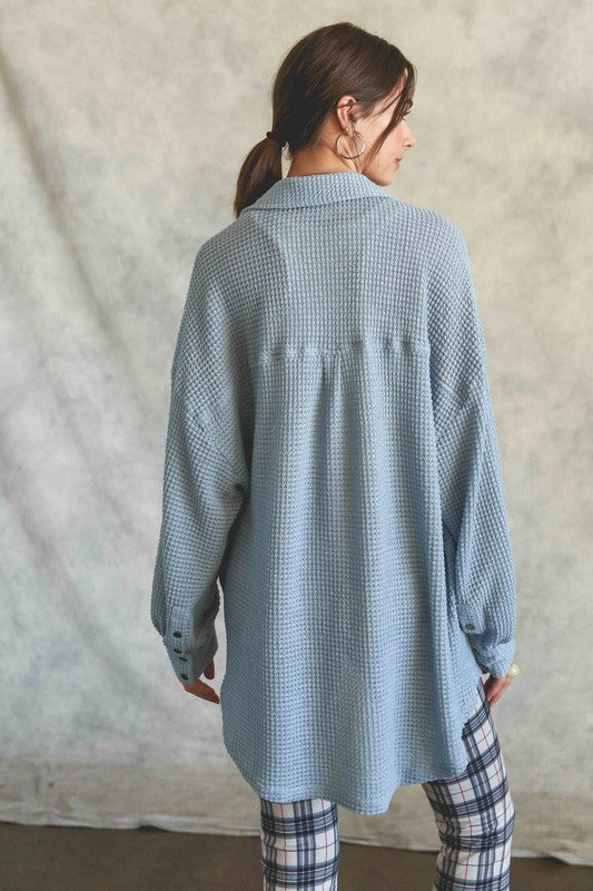 Soft Thermal Knit Shacket Top Listicle