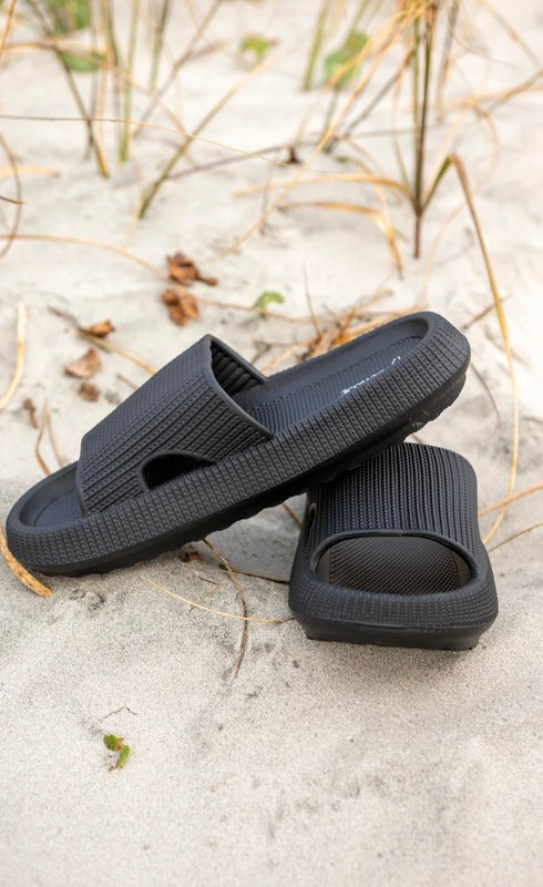 Black Insanely Comfy -Beach or Casual Slides Julia Rose