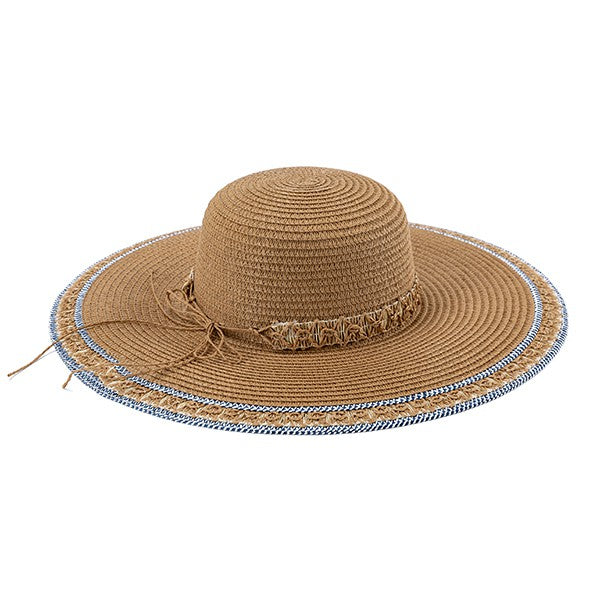 SUMMER EMBROIDERED STRAW HAT Bella Chic