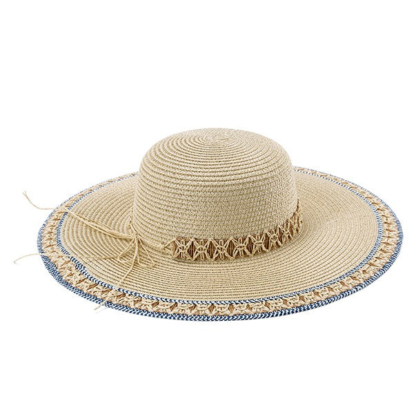 SUMMER EMBROIDERED STRAW HAT Bella Chic