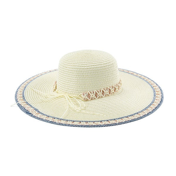 SUMMER EMBROIDERED STRAW HAT Bella Chic