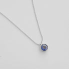 Ode to Rose Blue Crystla Necklace HONEYCAT Jewelry