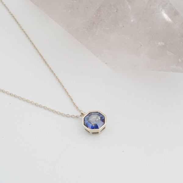 Ode to Rose Blue Crystla Necklace HONEYCAT Jewelry