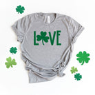 Love Clover Short Sleeve Graphic Tee Olive and Ivory Wholesale