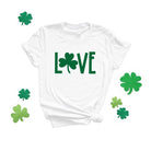 Love Clover Short Sleeve Graphic Tee Olive and Ivory Wholesale