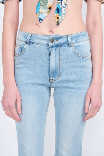 HIGH WAISTED WIDE LEG DENIM JEANS Emory Park