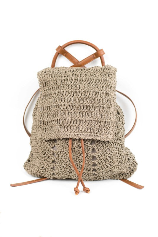 Woven Straw Backpack Aili's Corner