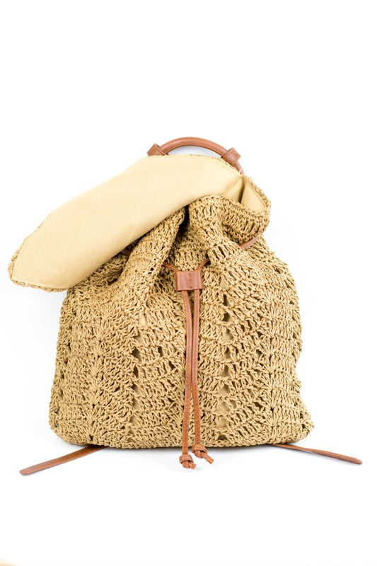 Woven Straw Backpack Aili's Corner