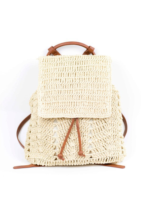 Woven Straw Backpack Aili's Corner