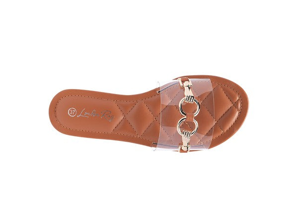 SCOTH Clear Buckled Quilted Slides Rag Company