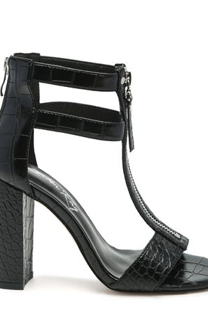 FELICITY Zip Up Croc Textured Sandals Rag Company