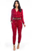 SEXY SEQUIN TWO PIECE PANT SET By Claude