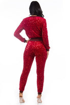 SEXY SEQUIN TWO PIECE PANT SET By Claude