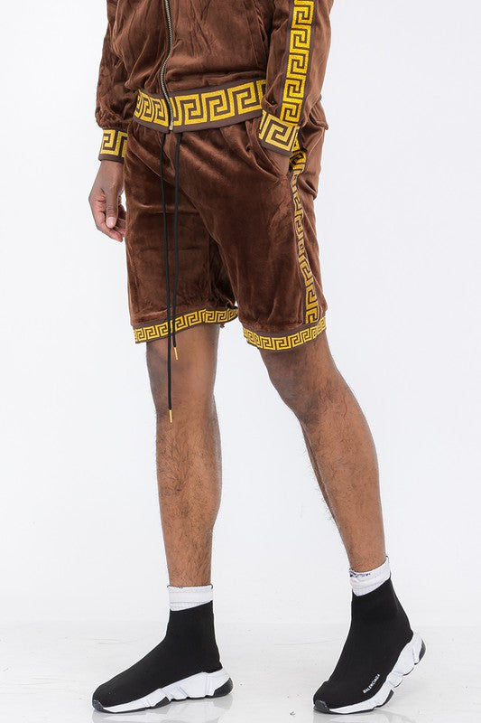 Status Print Velour Shorts Suede Shorts WEIV