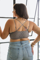 X-Large Padded Crochet Lace Longline Bralette Leto Accessories